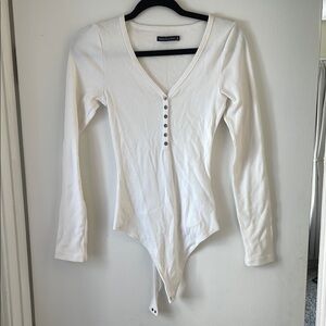 White Long Sleeve Bodysuit